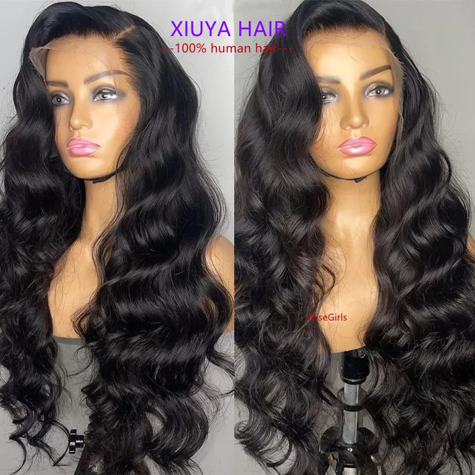 Free Sample Pre Plucked HD Lace Front Human Wigs For Black Women, Lace Frontal Wig Body Wave With Baby Hair
