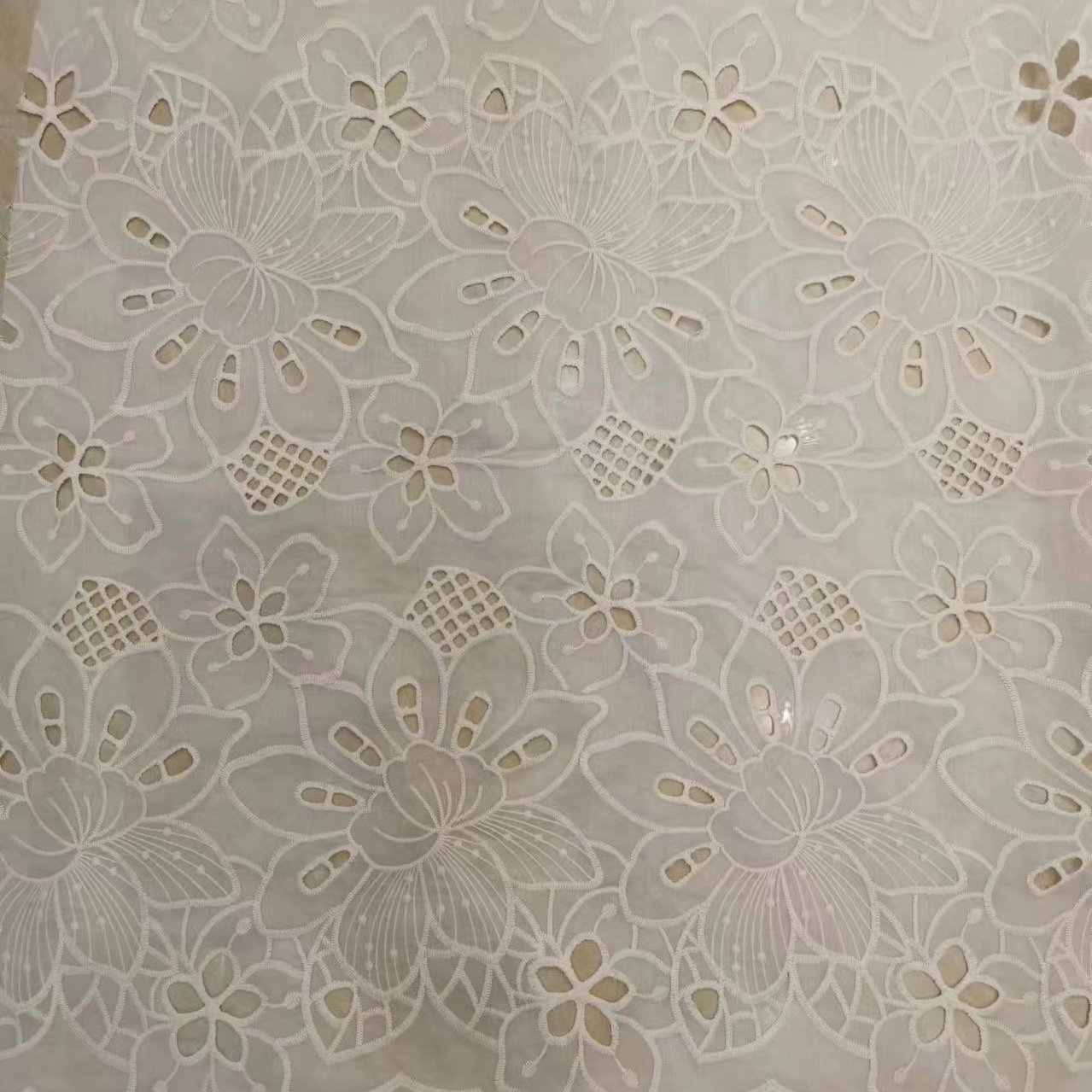 New designs Cotton Eyelet Embroidery Fabric Cotton Lace Fabric Swiss Voile Stock Available For Garment And Girls Dresses