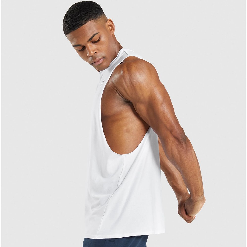 Wholesale DROP ARM TANK 100% Cotton Singlet Mens Blank Solid Vest Men Fitness Tank Top Workout Gym Shirt Digital Printing