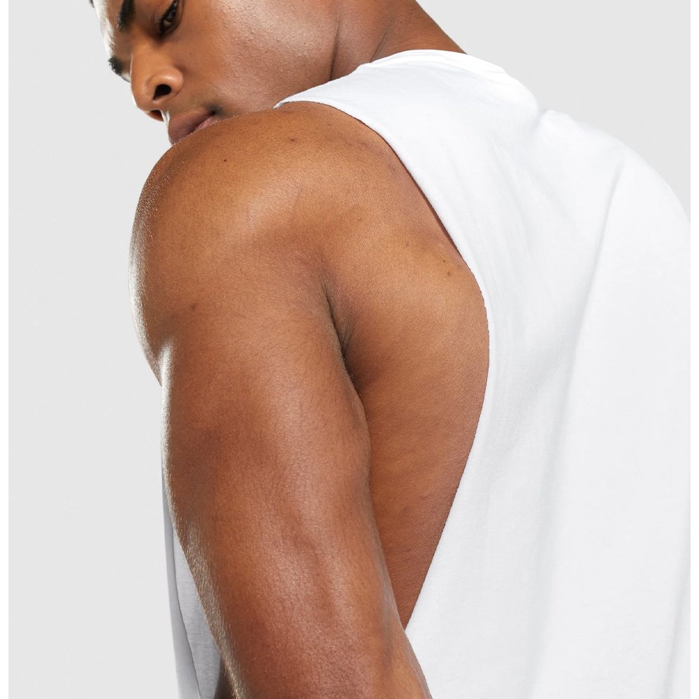 Wholesale DROP ARM TANK 100% Cotton Singlet Mens Blank Solid Vest Men Fitness Tank Top Workout Gym Shirt Digital Printing