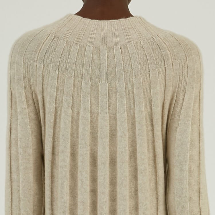 Simple And Fashionable Women Knitted Sweater Rib Knit Dress