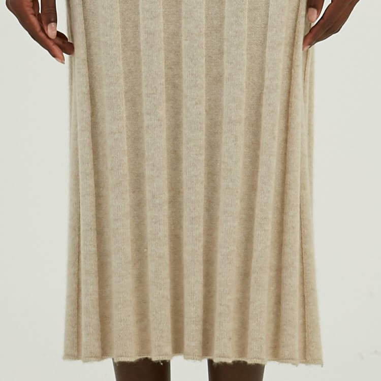 Simple And Fashionable Women Knitted Sweater Rib Knit Dress