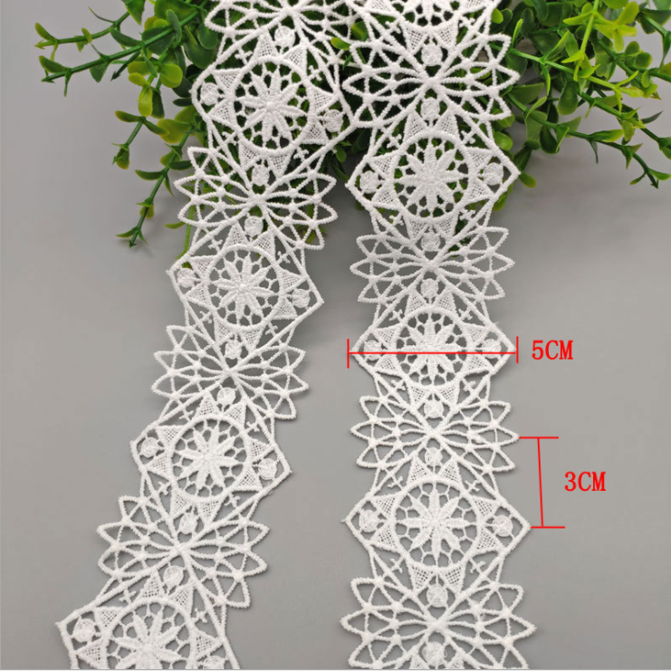 Garment Accessories Manufacturers Milk Fiber Embroidery Gold Guipir Polyester Lace Fabric For Home Textile Curtain Decoration