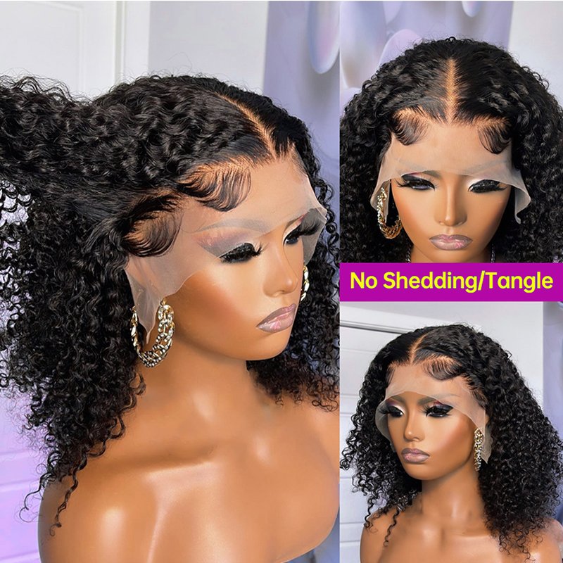 Wholesale Kinky Curly human Hair Short Bob Wigs Human Hair Lace Front Wigs For Black Women Hd Lace Frontal Wig Human Hair Vendor