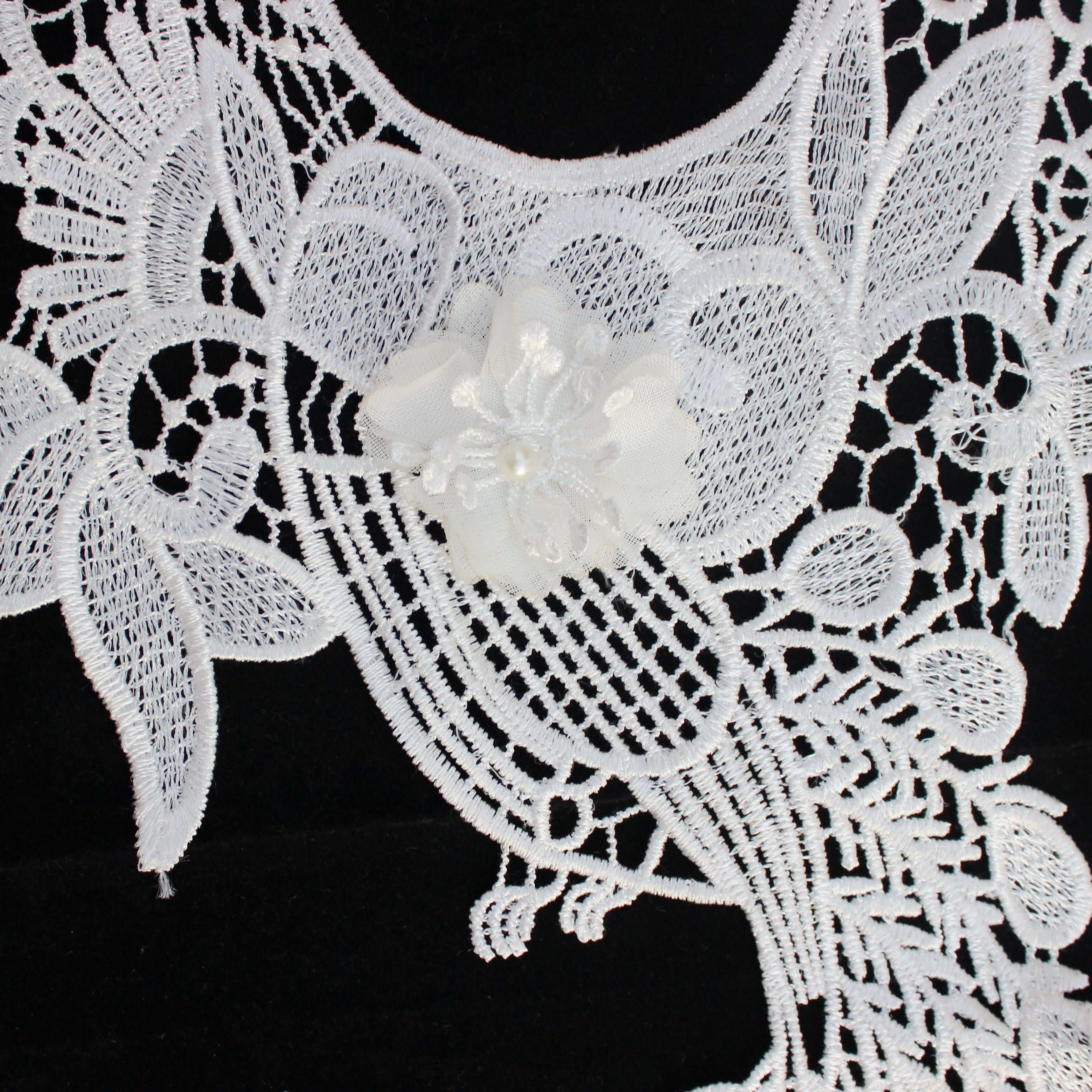 Zeal Vintage White Flower Embroidery Jacquard Ribbon Lace Fabric Fashionable Polyester Knitted Sewing Trims Soft Cotton Silk