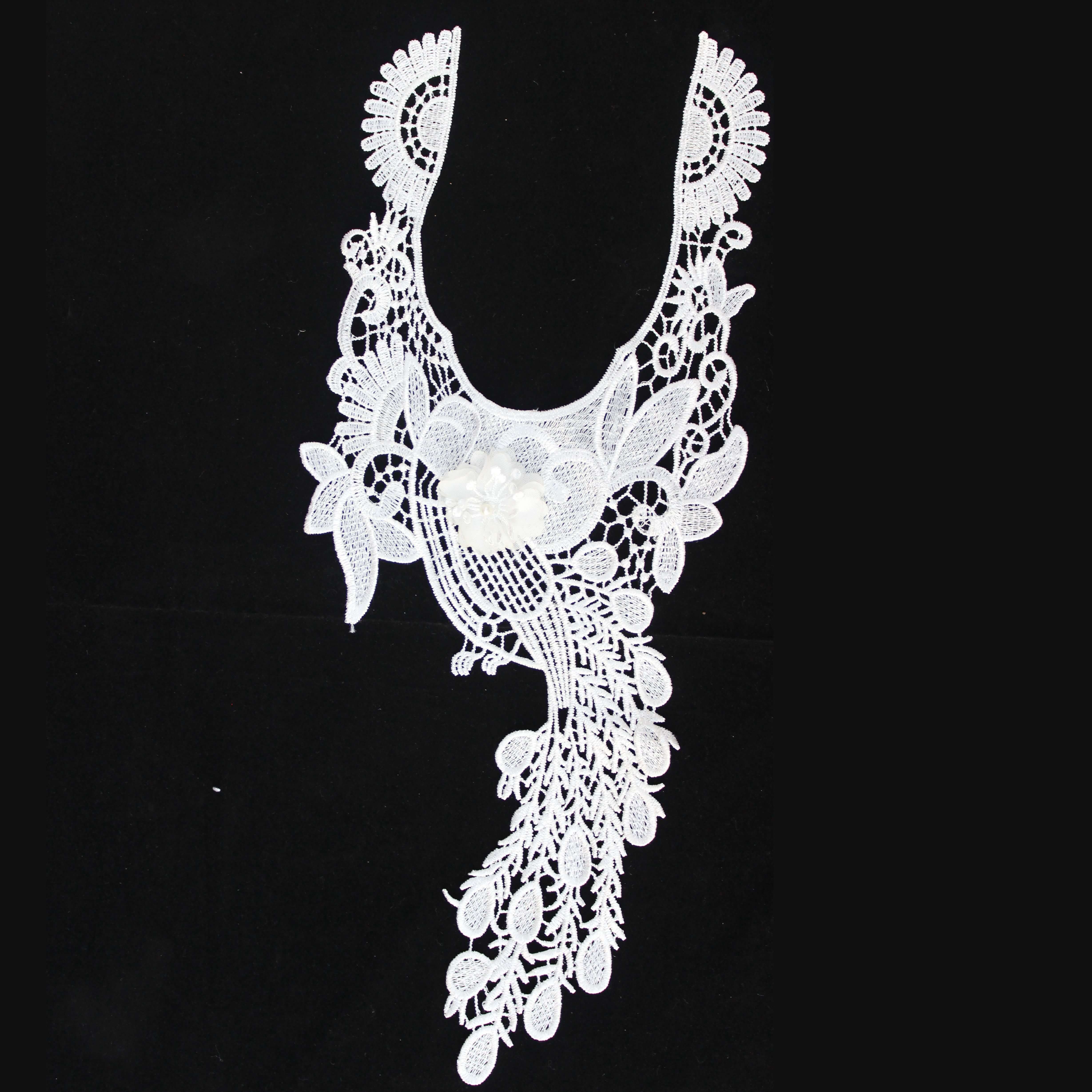 Zeal Vintage White Flower Embroidery Jacquard Ribbon Lace Fabric Fashionable Polyester Knitted Sewing Trims Soft Cotton Silk
