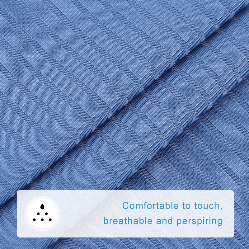 Factory Custom drop needle rib textile Soft Stretch fine knit Straight rib fabric