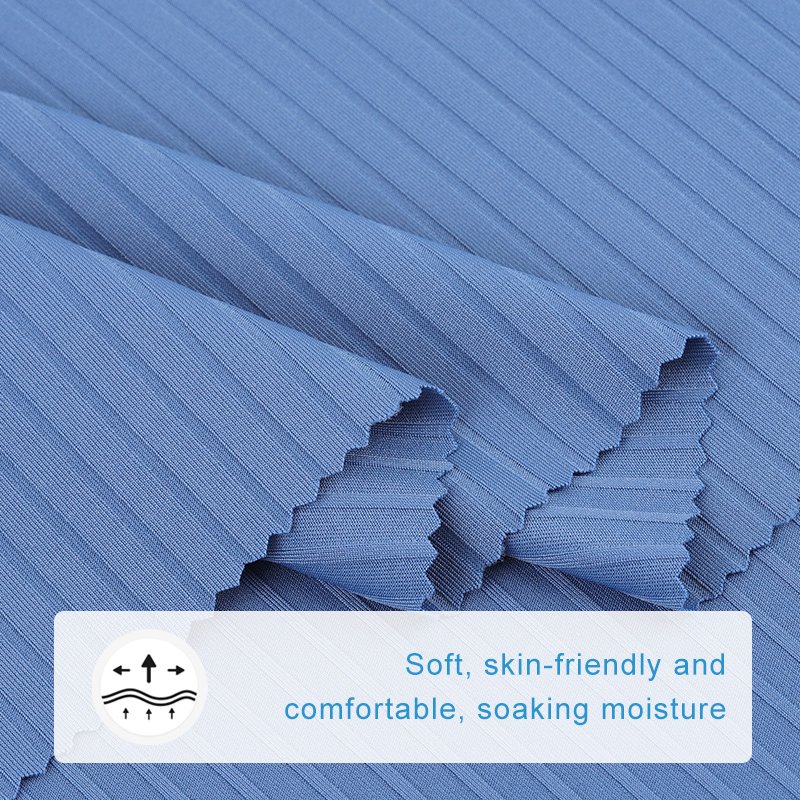 Factory Custom drop needle rib textile Soft Stretch fine knit Straight rib fabric