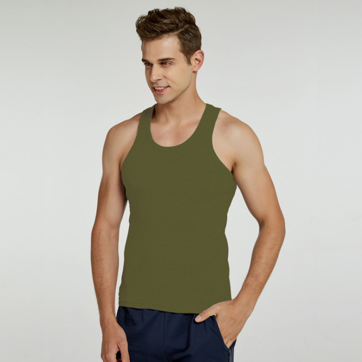 customized sports running outdoor singlets gym fitness tank top mens ribbed cotton