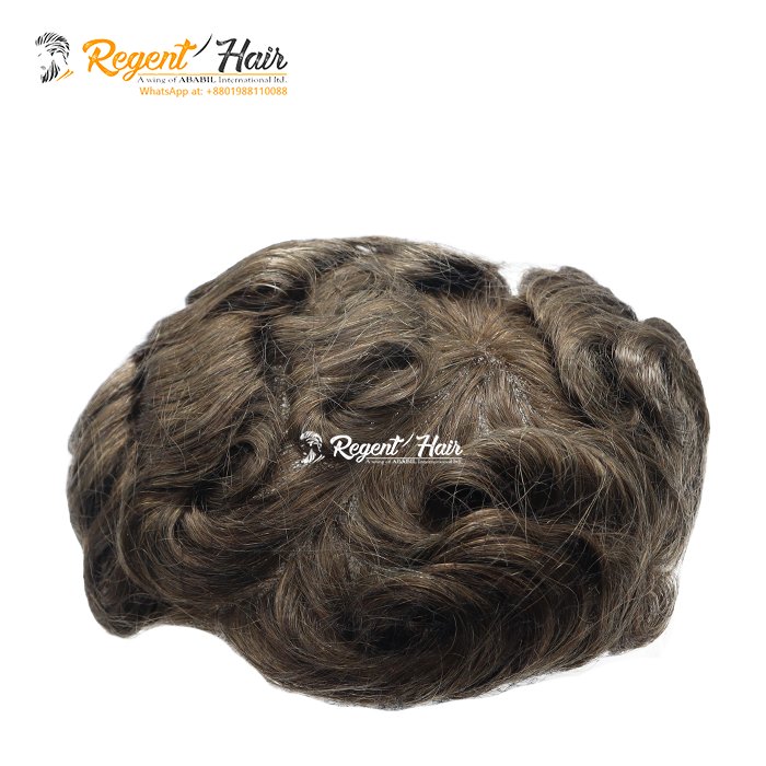 Men's Light Density Lace Frontal Toupee System Curly Style Swiss Lace and Indian Hair Base Export from Bangladesh