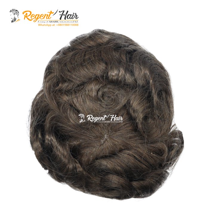 Men's Light Density Lace Frontal Toupee System Curly Style Swiss Lace and Indian Hair Base Export from Bangladesh