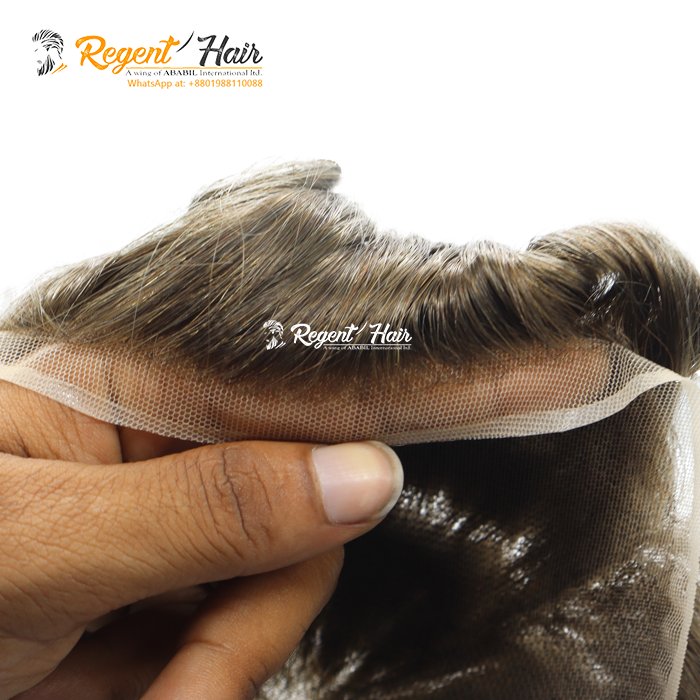 Men's Light Density Lace Frontal Toupee System Curly Style Swiss Lace and Indian Hair Base Export from Bangladesh