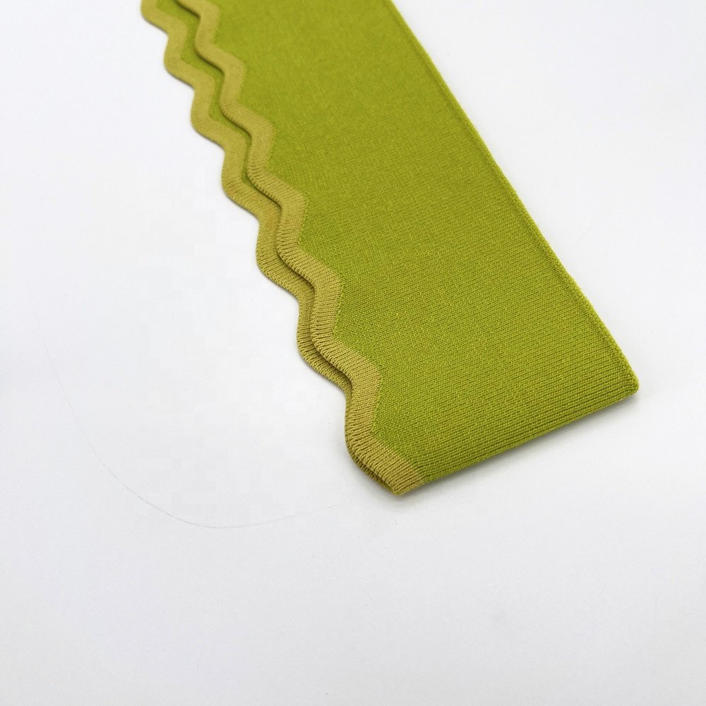 Custom Jacquard Rayon nylon Eco-friendly rib knit collar and cuff apply to woman's clothing