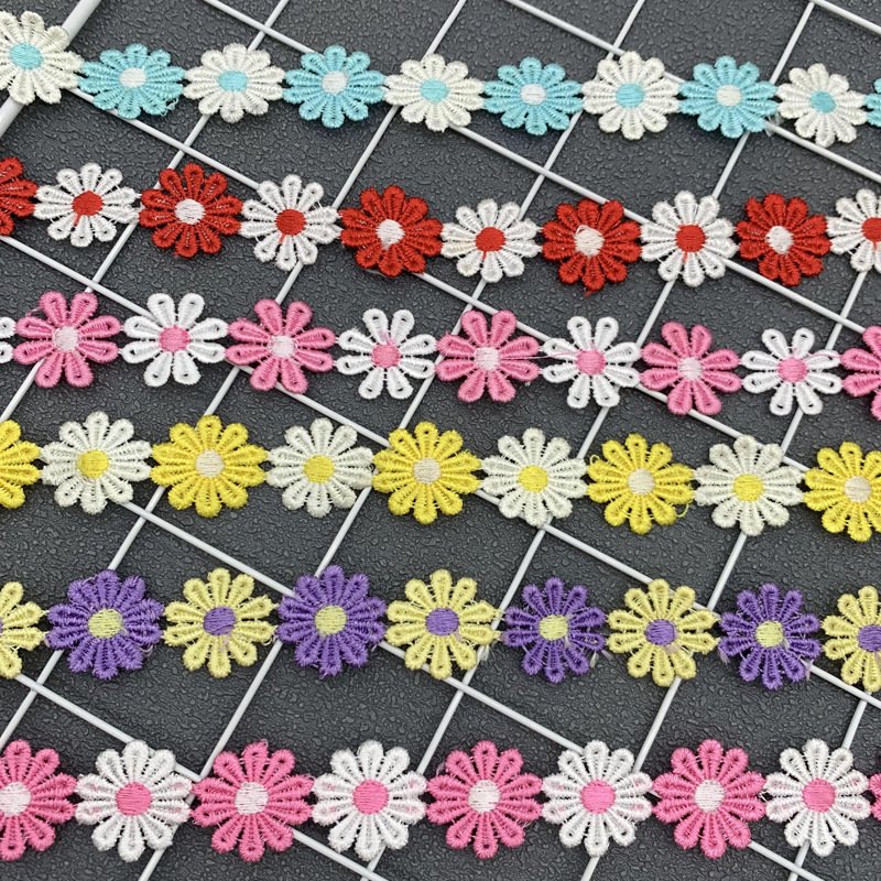 Flower Daisy Lace Ribbon Trim Daisy Flower Lace Trim Fabric In White For Dress