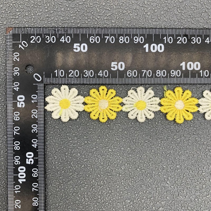 Flower Daisy Lace Ribbon Trim Daisy Flower Lace Trim Fabric In White For Dress