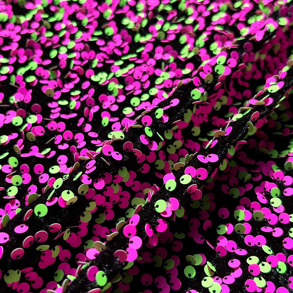 Factory Price Tulle Lace Colorful Sequined Embroidered Glitter Lace /Velvet Fabrics for Evening Dress