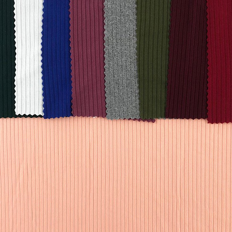 Peru Telas Polyester 4*2 RIB LICRADO Brushed Fabric PD knitted Textile Soft For Garments