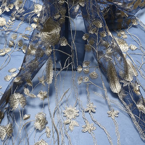 HA-13476X New style factory price gold embroidered tulle lace fabrics mesh for dress