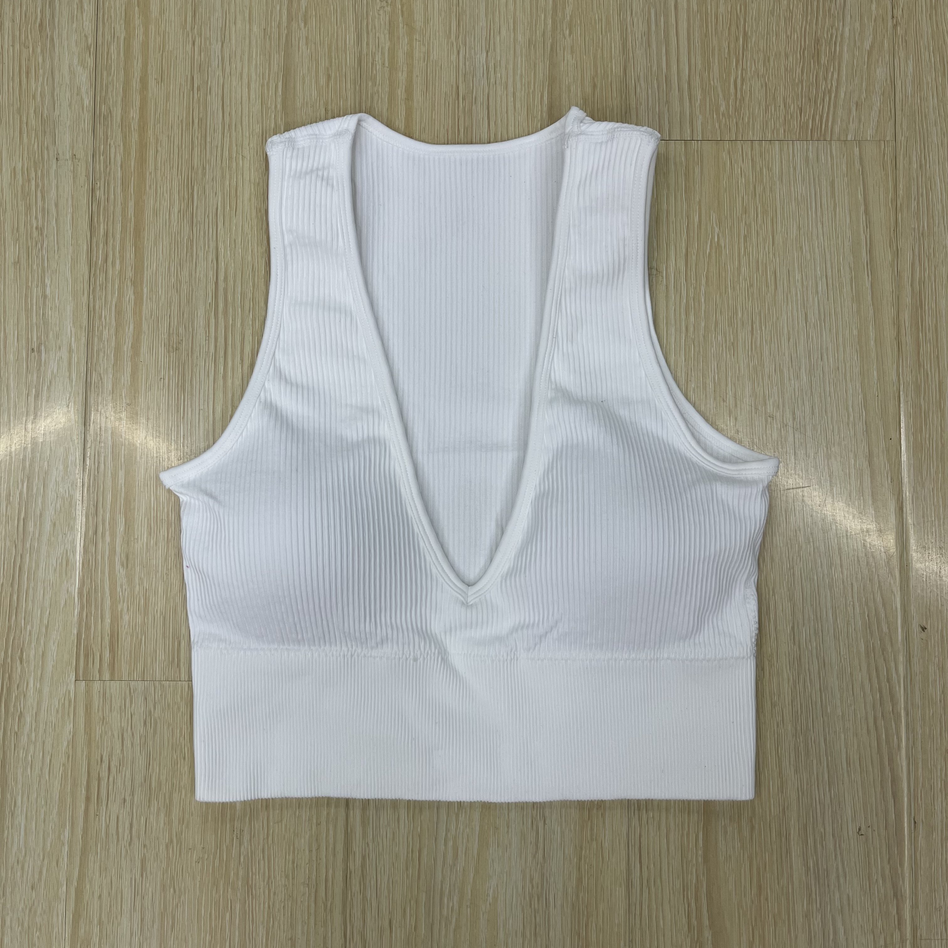New Wholesale Women's Open Back Yoga Vest Knitted Rib Seamless Fitness Clothes Low Neck Sleeveless Sport Top