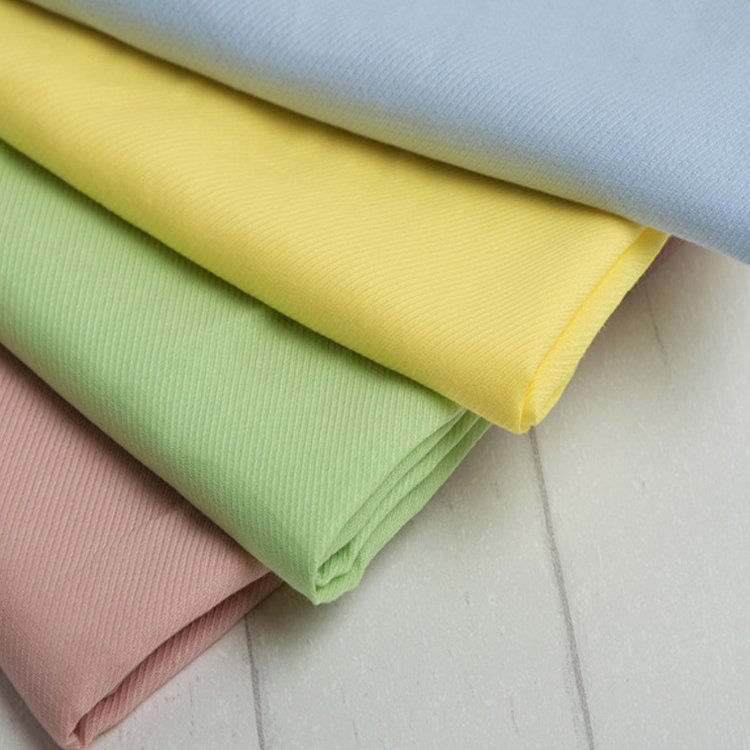 Fabric suppliers high quality customized plain color twill blended fabrics shirt dress ramie/cotton cloth roll fabric in china