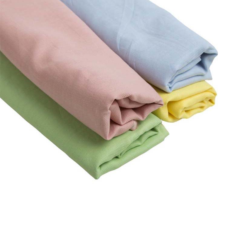 Fabric suppliers high quality customized plain color twill blended fabrics shirt dress ramie/cotton cloth roll fabric in china