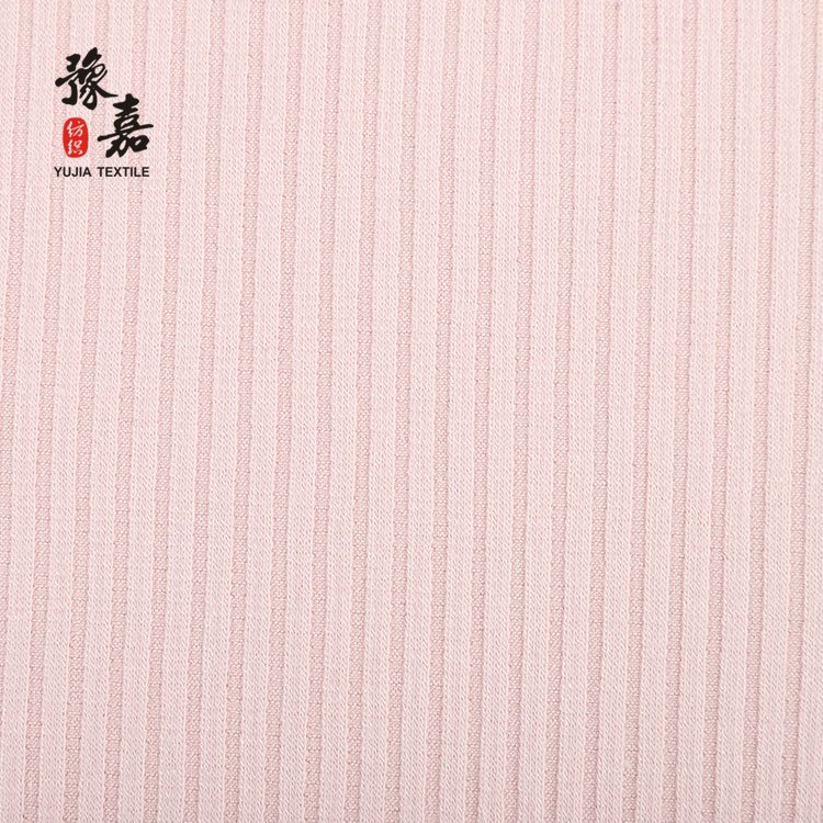 Eco-friendly Plain Dyed 280gsm Knitted Rib Bamboo Spandex Organic Cotton Fabric For Sweatshirts