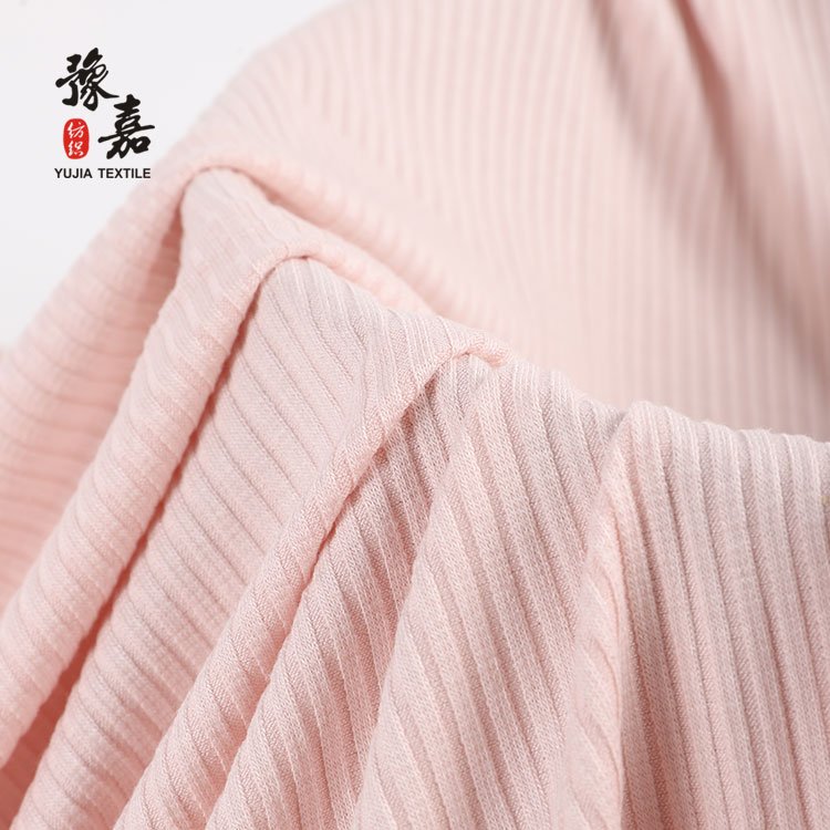 Eco-friendly Plain Dyed 280gsm Knitted Rib Bamboo Spandex Organic Cotton Fabric For Sweatshirts