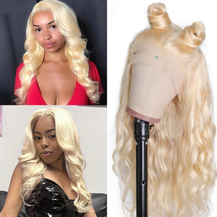 180% Density Raw Virgin Brazilian Peruvian Hair 13X6 613 Blonde Body Wave HD Transparent Lace Frontal Human Hair Wigs For Sale
