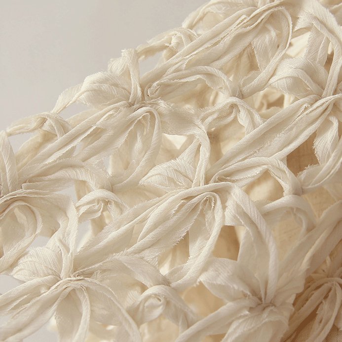 3d tulle ruffle flower ribbon embroidery tulle fabric
