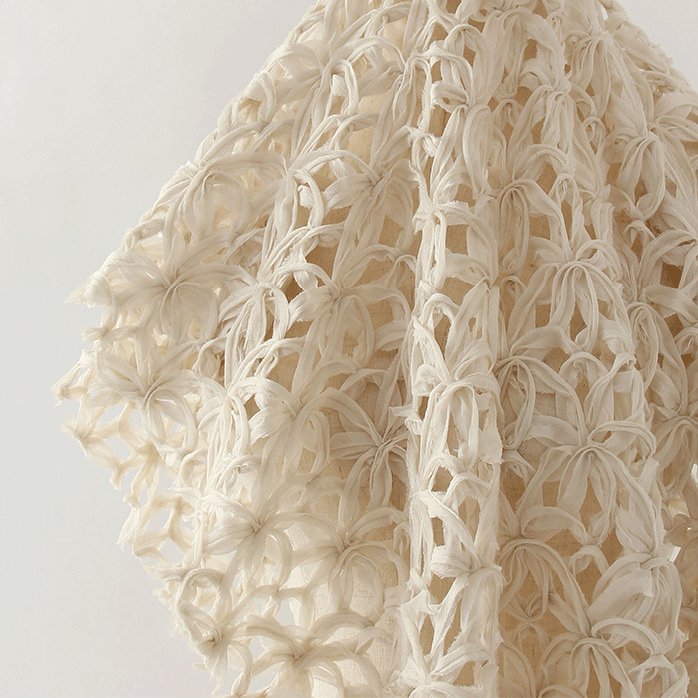 3d tulle ruffle flower ribbon embroidery tulle fabric