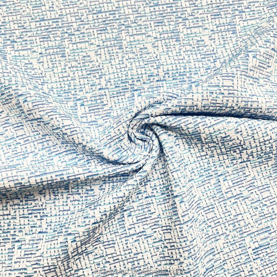 XA3523 new textured yarn dyed 4 way stretched thick swimwear fabric bikini swimsuit garment dress jacquard