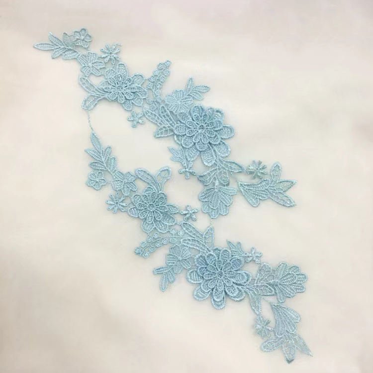 New 3D embroidery lace cloth multicolor flower embroidery lady lace lady dress bed sheet applique