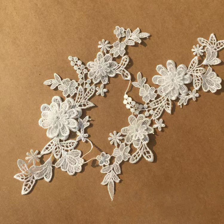 New 3D embroidery lace cloth multicolor flower embroidery lady lace lady dress bed sheet applique