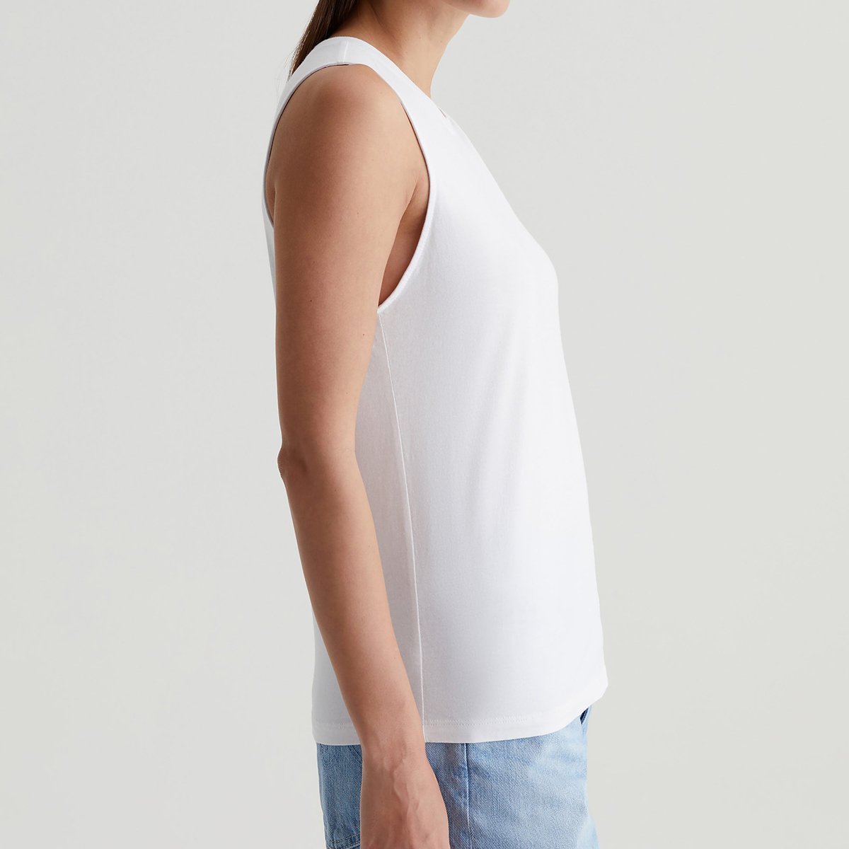 OEM/ODM Custom Fresh White Women's Asymmetrical Twist Tank Top - Stretch-Blend Jersey, Modern Muscle Tee Style