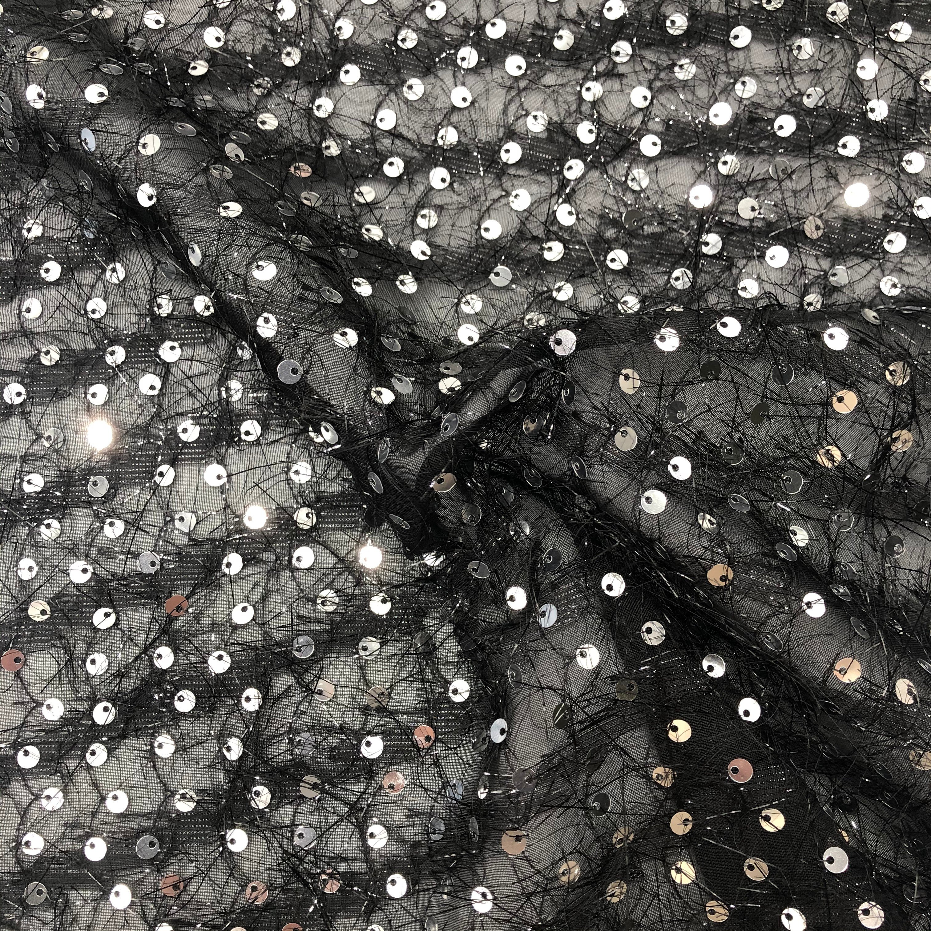 Wholesale Elegant Design Pattern Embroidery Sequins Chiffon Fabrics For Dress