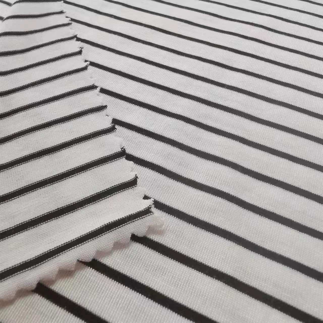 30'S feeder stripe rb with spandex/rayon/spandex/rib/knitted/fabric/men/boy/girl/women/lady/dress/garment/polo/T-shirt