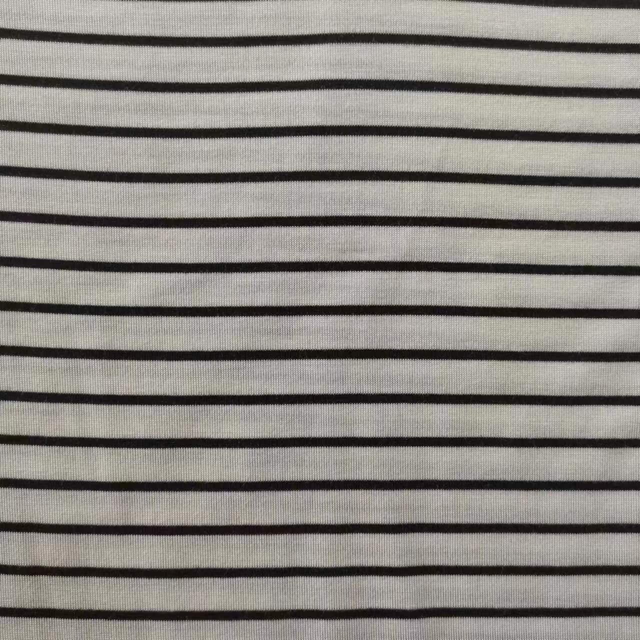 30'S feeder stripe rb with spandex/rayon/spandex/rib/knitted/fabric/men/boy/girl/women/lady/dress/garment/polo/T-shirt