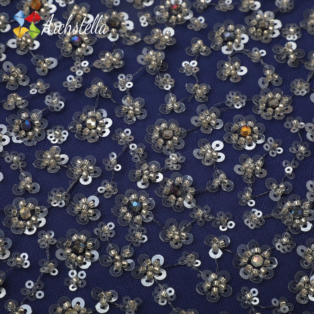 2024 Tik-Tok Hot-Selling Luxury 3d FLowers Beaded Lace French Tulle Fabric for Party Gown and Wedding Dress