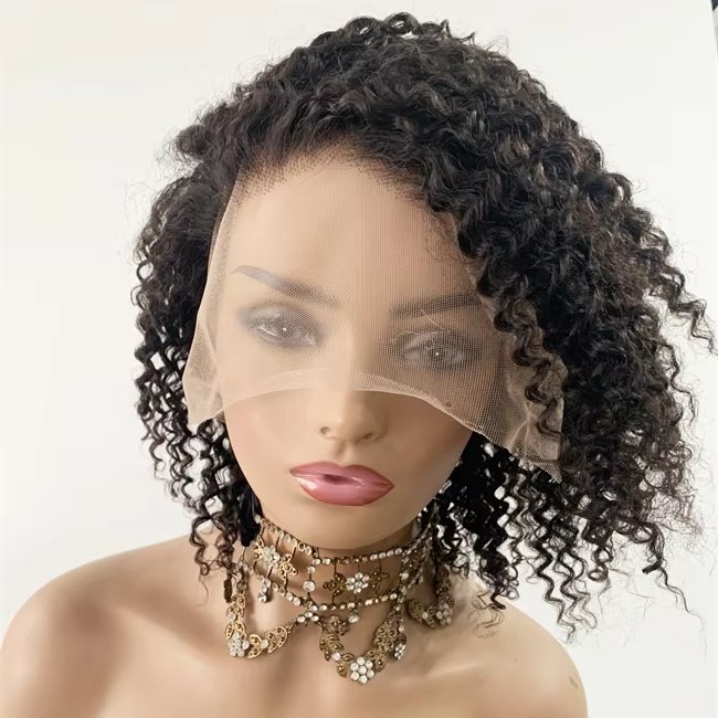 DX173 Wholesale bulk laces brazilian human hair wig short kinky jerry curly hair cream wigs single box braiding 613 Blonde