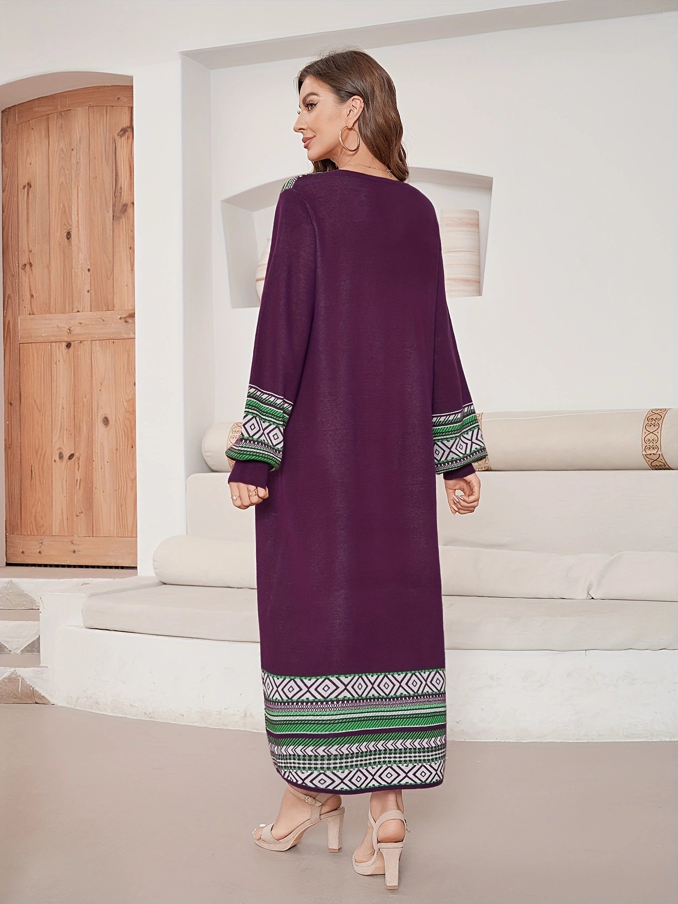Modern Latest Custom-Made Belted Chunky Knit Sweater Dress Women'S Maxi In Ribbed Detail