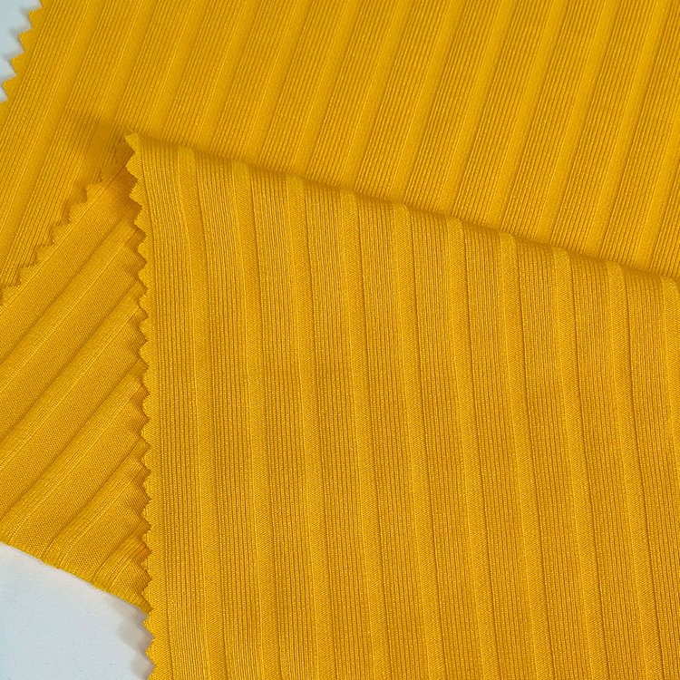 Double side 9*5 polyester spandex brush unicolor ribbed fabric for women's short t-shirt