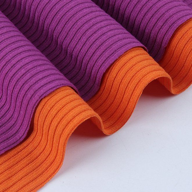 Hot-selling 4X3 ribbed elastic wide strip knitted four-sided high elastic fabric for clothing