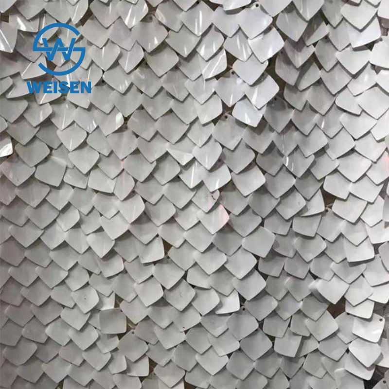 Wholesale Mesh Large Oval Lace 5 Yard Fish Scale Square Sequin Fabric