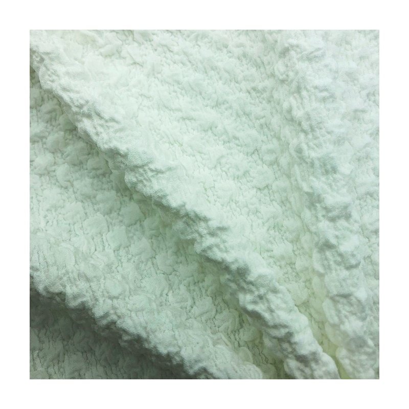 2024 Popular trends crushed texture 300gsm 95%polyester 5%spandex piece dyed crepe bubble jacquard fabric for clothing dress