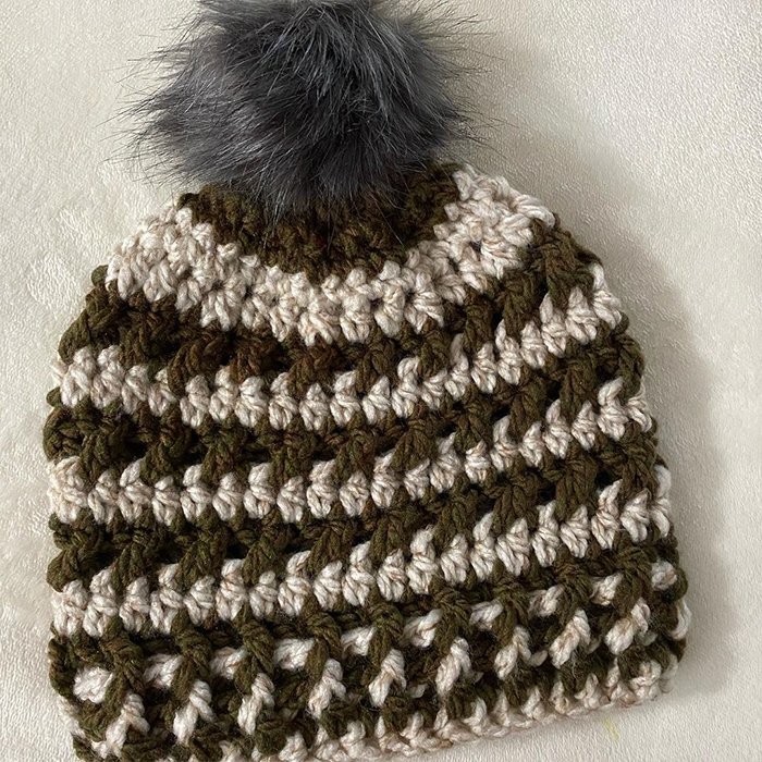 Winter Warm Wholesale Pink Cuffed Ribbed Faux Fur Jacquard Knitted POM POM Beanie Hats