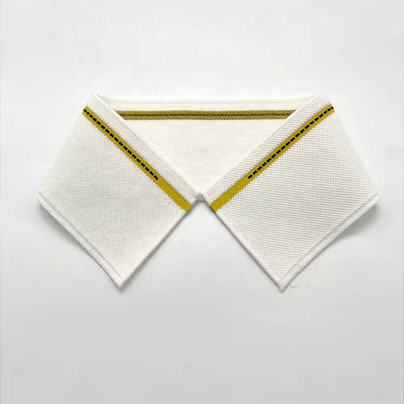 Custom Design Wholesale jacquard knit Collars Men's knitting rib lapel collar