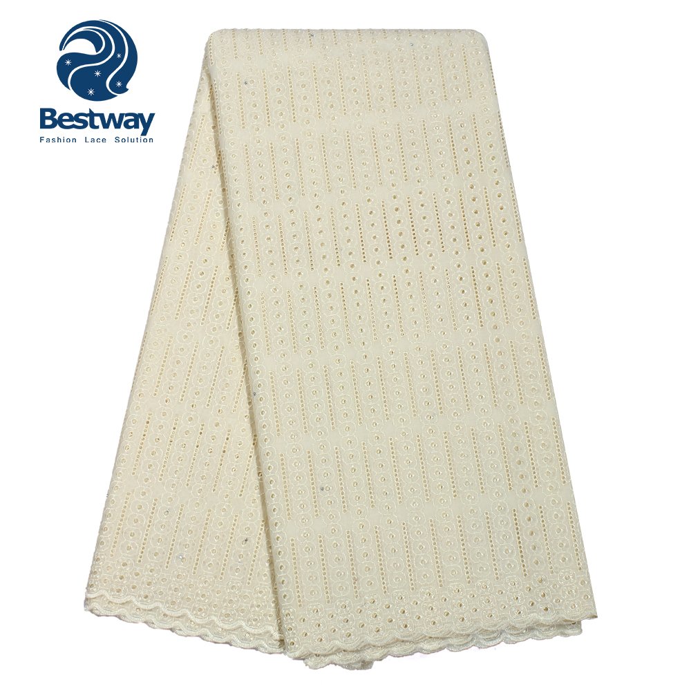 Bestway soft polished cotton lace 100% cotton swiss voile lace for garment SL0445