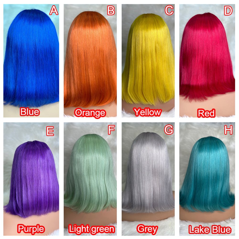 Red Color Short Bob Wigs Lace Front Brazilian Virgin Full Lace Human Hair Wig Hd Lace Frontal Wigs For Black Women