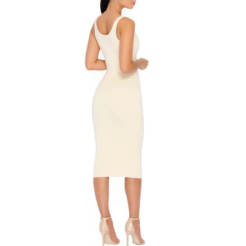OEM Custom Fashion Sexy Sleeveless Ribbed Bodycon Party Off Shoulder Solid Color Midi Dress For Women