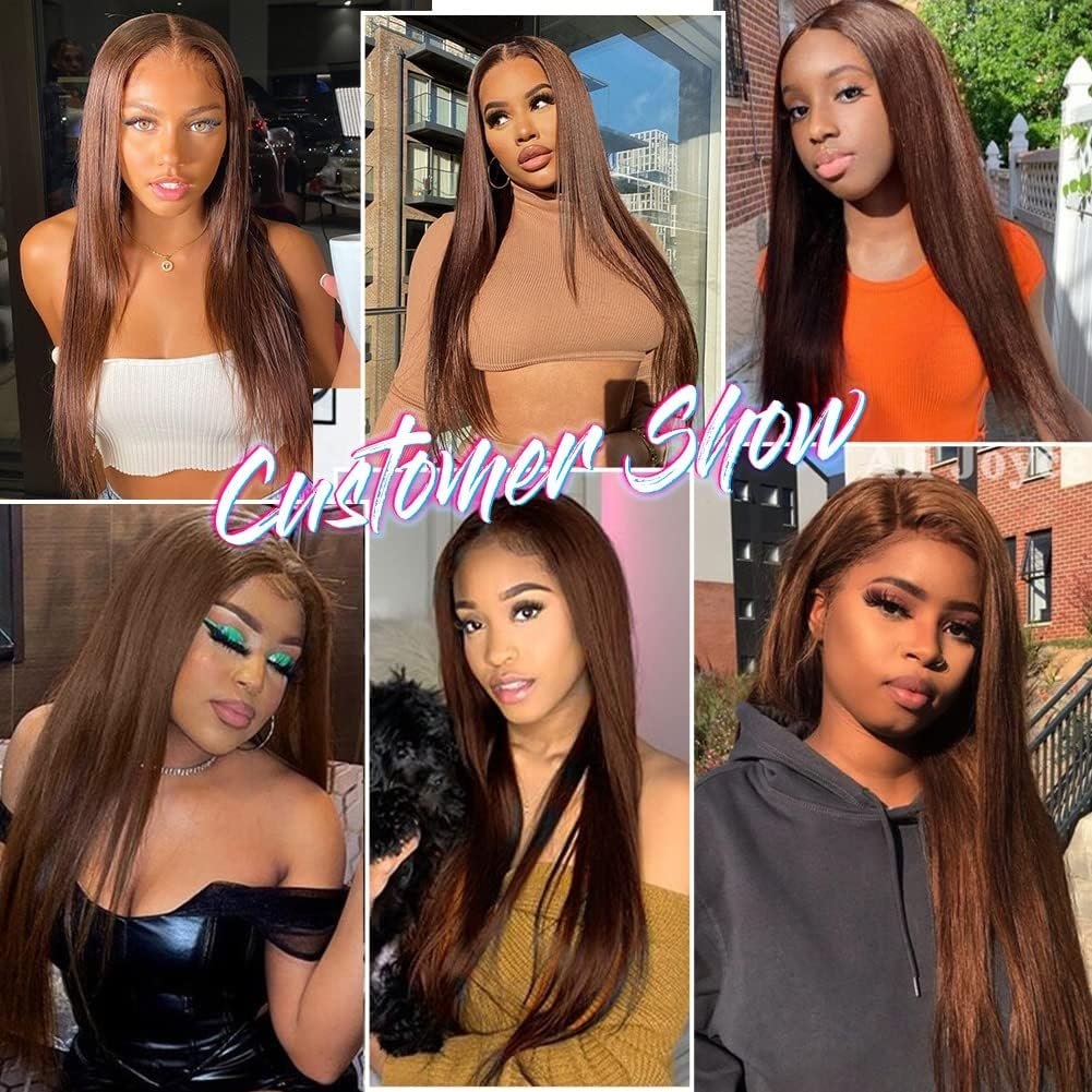 Brown Silk Base Full Lace Wig Human Hair Hand Tied Silky Straight Chocolate Brown Peruvian Silk Top Wig for Black Women